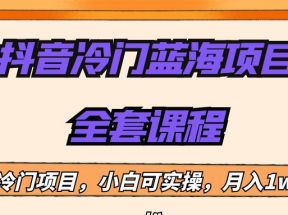 外面收费1288的抖音冷门蓝海项目，新手也可批量操作，月入1W+