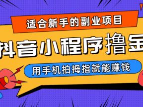 抖音小程序撸金项目，用手机每天拍个拇指挂载一下小程序就能赚钱