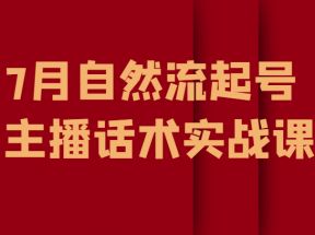 7月最新自然流起号教程，自然流起号、主播话术实战课