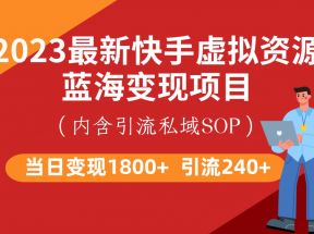 最新快手虚拟资源蓝海变现项目，批量操作一天变现1800+