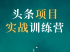 祖小来·头条项目训练营第二期，价值799元