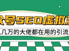 公众号SEO虚拟资料，操作简单，日入500+，可批量操作