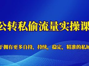 公转私偷流量实操课，致力于拥有更多自持，持续，稳定，精准的私域流量