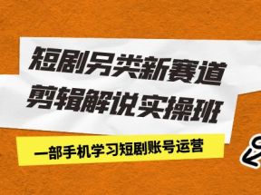 短剧另类新赛道剪辑解说实操班：一部手机学习短剧账号运营（29节 价值500）