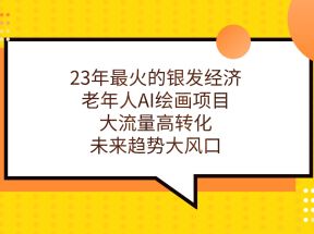 23年最火的银发经济，老年人AI绘画项目，大流量高转化，未来趋势大风口。