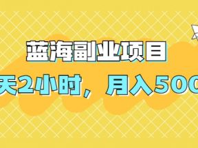 蓝海副业项目，每天2小时，月入5000，附详细操作流程