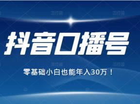 2021年抖音最赚钱的口播号项目，零基础小白也能保底年入30万