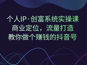 个人IP·创富系统实操课：商业定位，流量打造，教你做个赚钱的抖音号