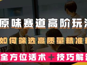 短视频原味赛道高阶玩法，如何筛选高质量精准粉？全方位话术＋技巧解答