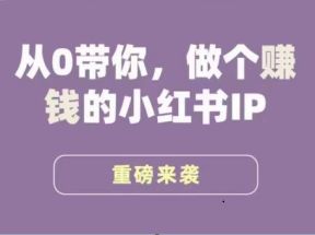 小红书运营大宝典，从0带你做个赚钱的小红书IP