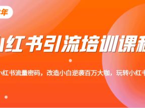 小红书引流培训课程，教你零基础玩转小红书，素人逆袭百万流量大咖！