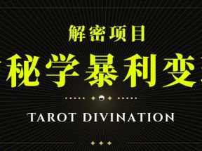 塔罗牌神秘学暴利变现，个人月入三万，团队月入十万！