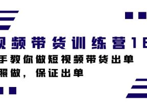 短视频带货训练营18期，手把手教你做短视频带货出单，听话照做，保证出单