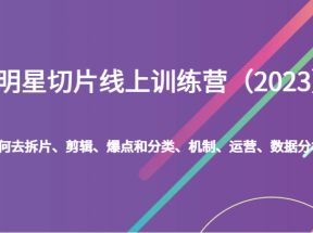 明星切片线上训练营（2023）如何去拆片、剪辑、爆点和分类、机制、运营、数据分析