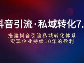 抖音引流·私域转化7.0：搭建抖音引流·私域转化体系 实现企业持续10年盈利