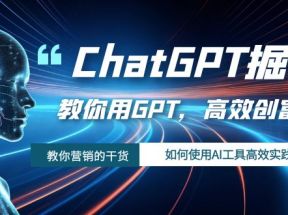 ChatGPT掘金，教你用GPT，高效创富！如何使用AI工具高效实践