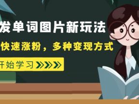 外面收费598的靠发单词图片新玩法，实现快速涨粉，多种变现方式