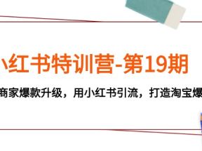 小红书特训营-第19期，帮助商家爆款升级，用小红书引流，打造淘宝爆款