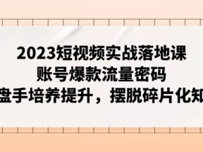 2023短视频实战落地课，账号爆款流量密码，操盘手培养提升，摆脱碎片化知识