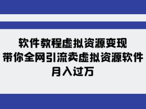 软件教程虚拟资源变现：带你全网引流卖虚拟资源软件，月入过万（11节课）