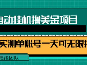 全自动挂机撸美金项目，多账号操作日撸美金无上限