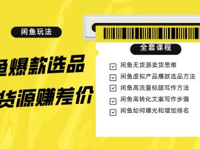 闲鱼无货源赚差价进阶玩法，爆款选品，资源寻找，引流变现全套教程（11节课）