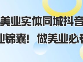 美业实体同城抖音，美业锦囊！做美业必看（58节课）