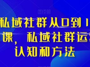 高端私域社群从0到1增长实战课，私域社群运营的认知和方法（37节课）