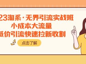 2023淘系·无界引流实战班：小成本大流量，低价引流快速拉新收割