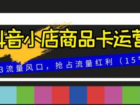 抖音小店商品卡运营，2023流量风口，抢占流量红利（15节课）