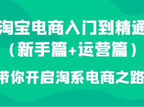 淘宝电商入门到精通（新手篇+运营篇）带你开启淘系电商之路