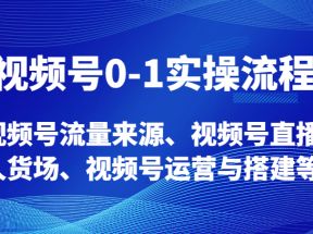 视频号0-1实操流程，视频号流量来源、视频号直播间人货场、视频号运营与搭建等。