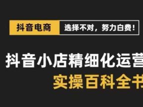  抖音小店精细化运营百科全书，保姆级运营实战讲解（28节课）