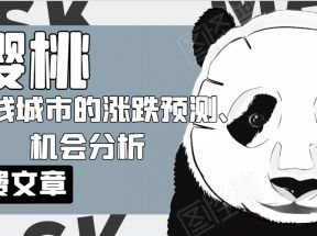 樱桃大房子·一二线城市的涨跌预测、机会分析！【付费文章】