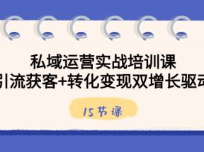 私域运营实战培训课，引流获客+转化变现双增长驱动（15节课）