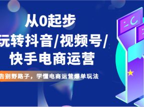 从0起步玩转抖音/视频号/快手电商运营 告别野路子，学懂电商运营爆单玩法