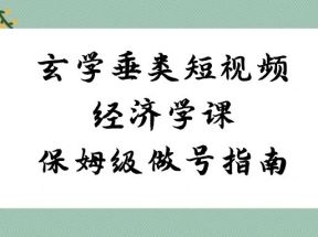 玄学垂类短视频经济学课，保姆级做号指南（8节课）