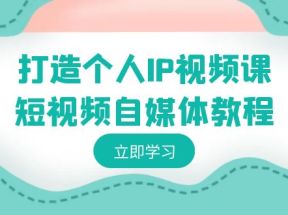 打造个人IP视频课-短视频自媒体教程，个人IP如何定位，如何变现