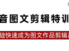 抖音图文剪辑特训营第一期，0基础快速成为图文作品剪辑高手（23节课）