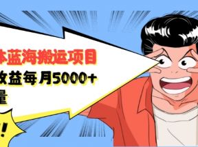 自媒体蓝海搬运项目：单号收益每月基本都可以达到5000+，可批量