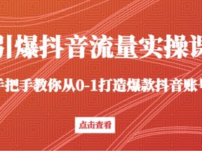 引爆抖音流量实操课，手把手教你从0-1打造爆款抖音账号（27节课）