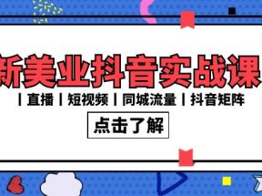 新美业抖音实战课丨直播丨短视频丨同城流量丨抖音矩阵（30节课）