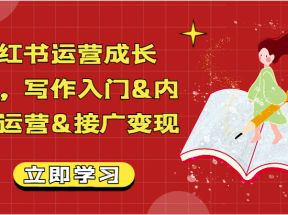 小红书运营成长课，写作入门，内容运营，接广变现【文档】