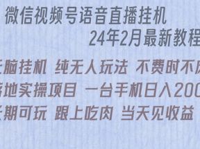 微信直播无脑挂机落地实操项目，单日躺赚收益200+