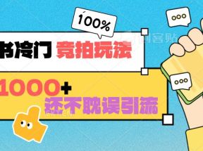 小红书冷门 竞拍玩法 日收1000+ 不耽误引流 可以做店铺 可以做私域