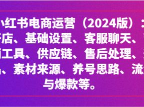 小红书电商运营（2024版）：开店、设置、供应链、选品、素材、养号、流量与爆款等