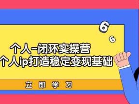 个人闭环实操营：个人ip打造稳定变现基础，带你落地个人的商业变现课