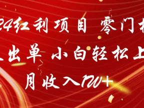 2024红利项目 零门槛当天出单 小白轻松上手 月收入1W+