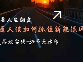 想要人生翻盘，普通人如何抓住新能源风口赚钱，落地实战案例课