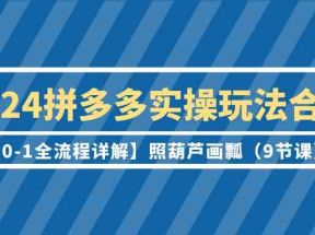 2024拼多多实操玩法合集【0-1全流程详解】照葫芦画瓢（9节课）